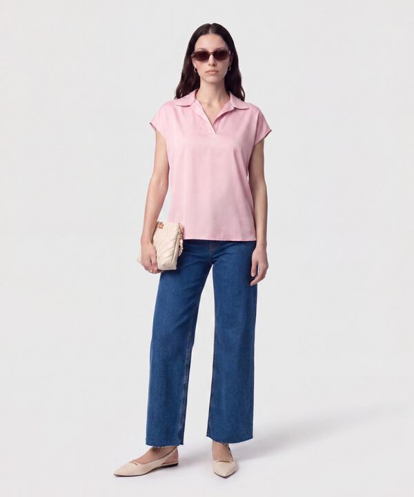Blusa Camisera sin Botones para Mujer