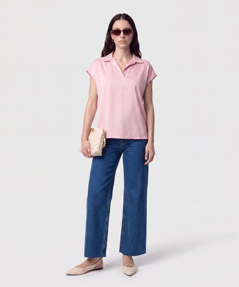 Blusa Camisera sin Botones para Mujer