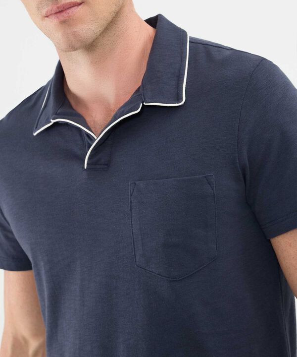 Polo Cuello Puños Y Pechera Tejida image number null
