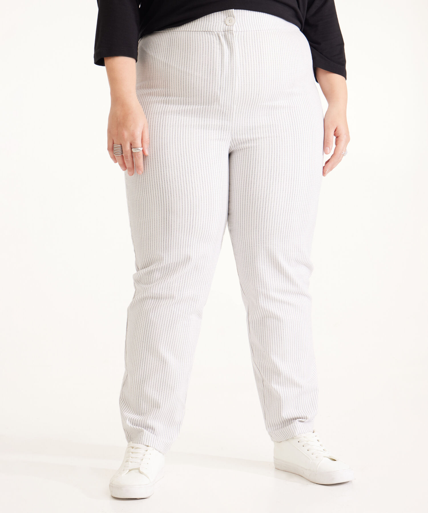 Pantalón Recto Estampado Rayas