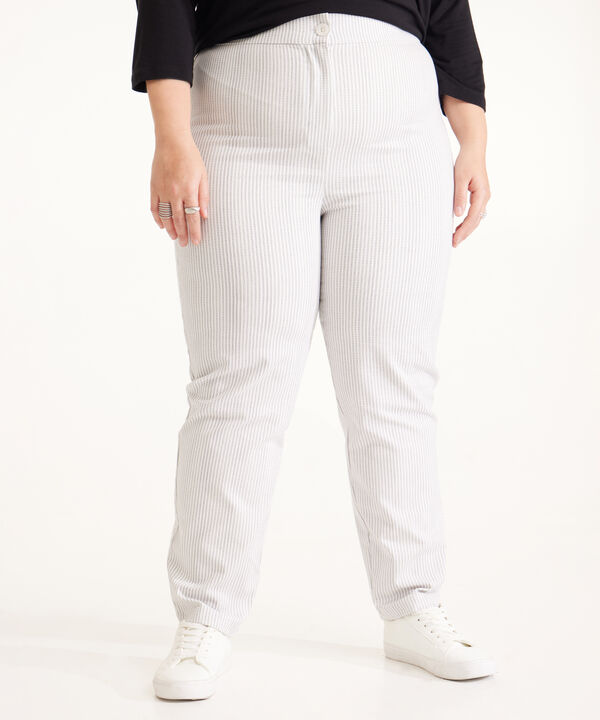 Pantalón Recto Estampado Rayas