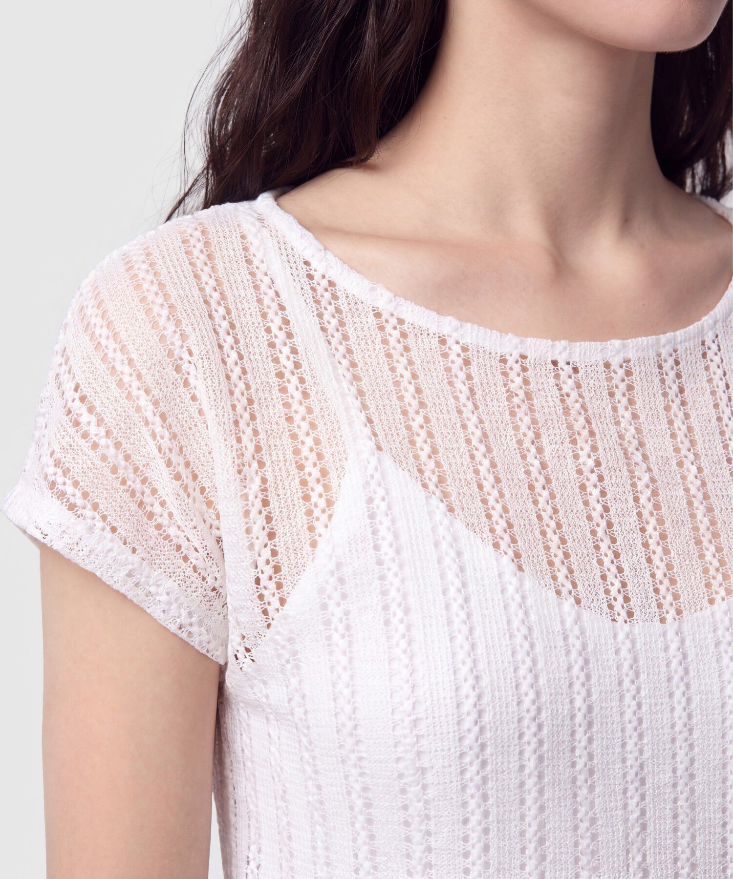 Camiseta Calada Manga Corta Mujer