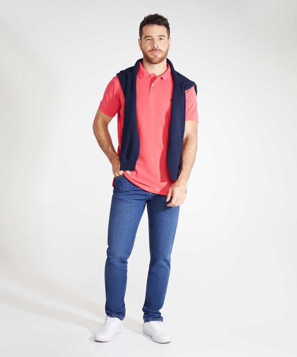 Polo Tejido Unicolor Cuello Y Puños Tejidos,Sin Bolsillo Con Hiladillo. image number null