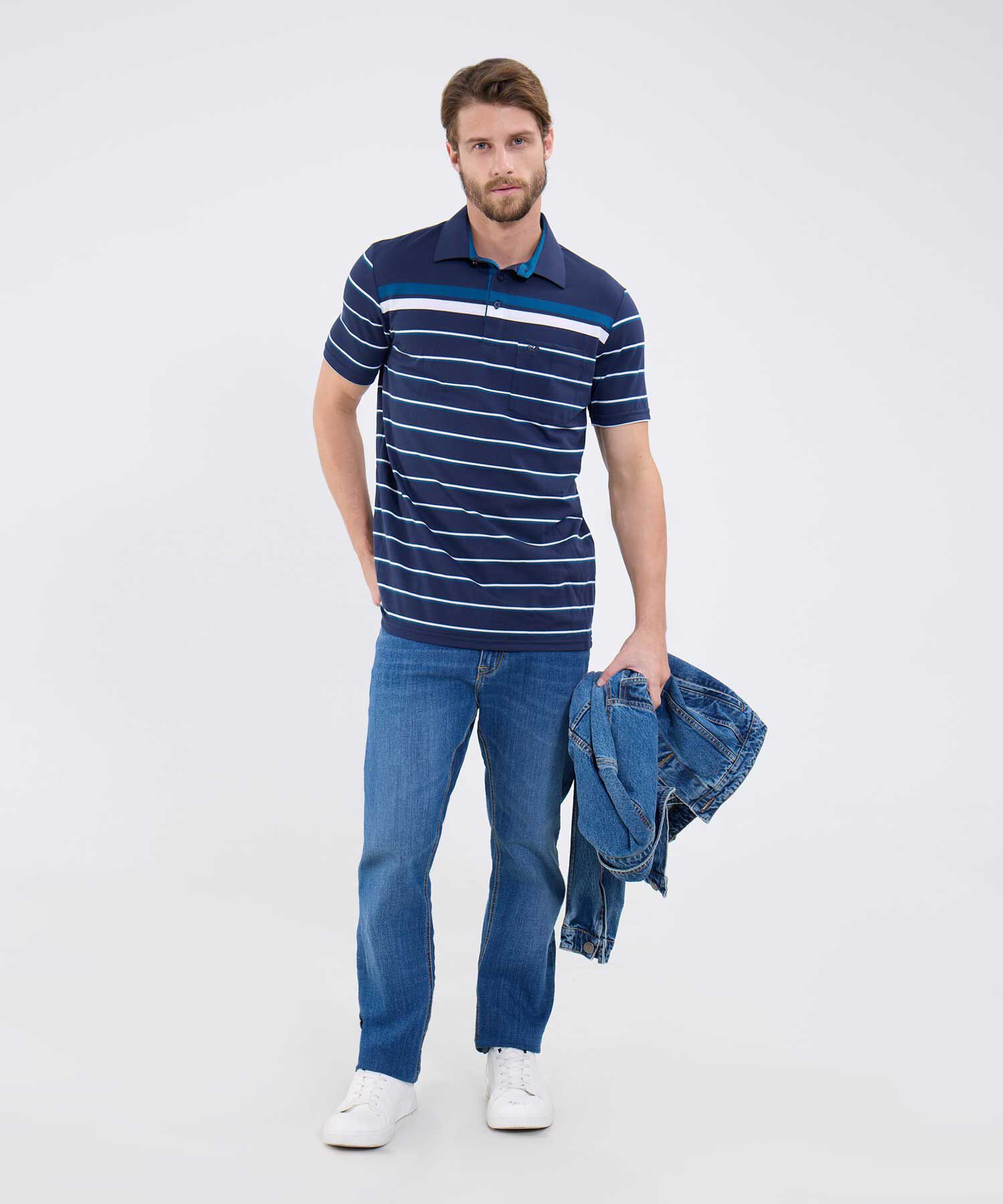 Polo Cuello Duro Rayas