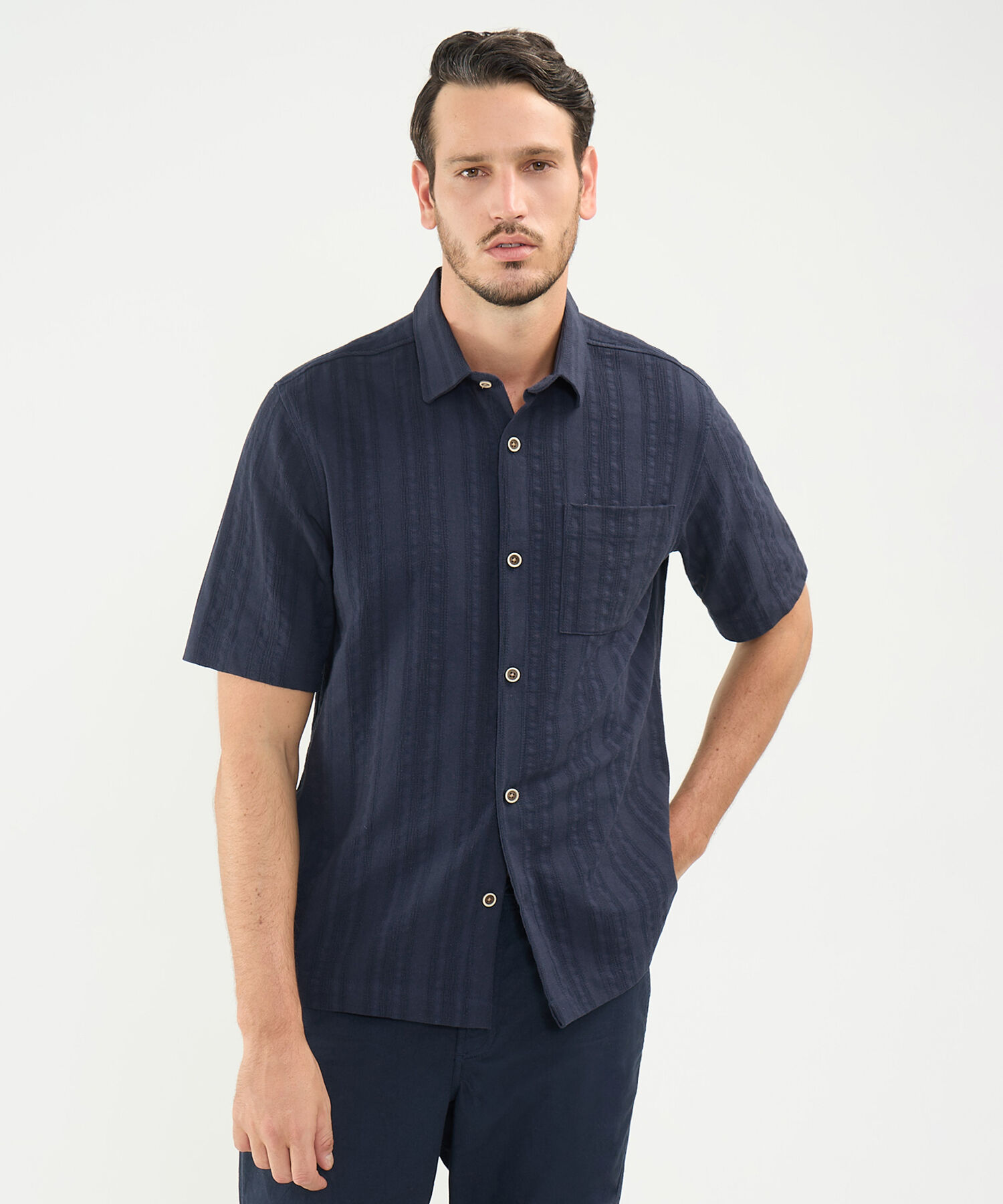 Camisa en Efecto Rústico