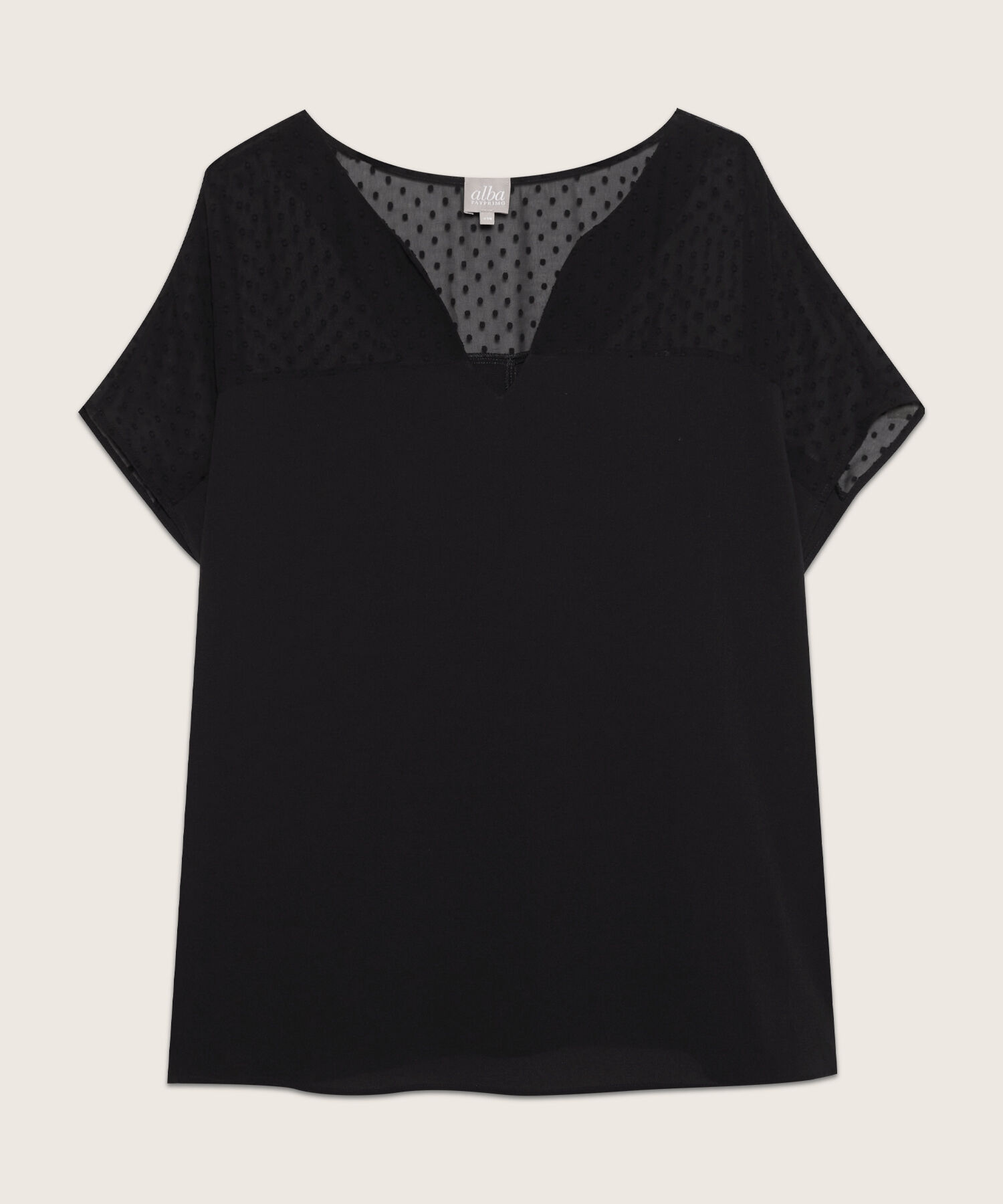 Blusa Manga Corta con Escote en V