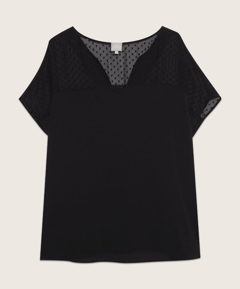 Blusa Manga Corta con Escote en V