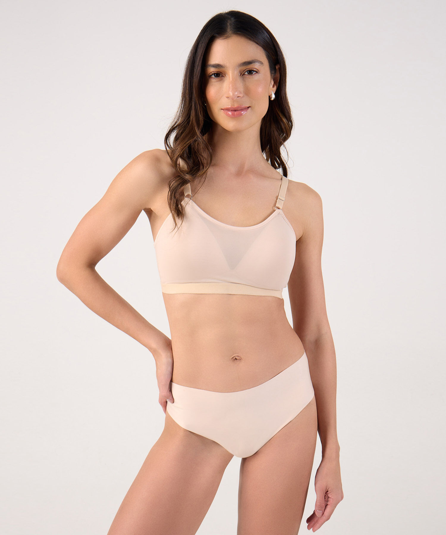 Brasier Malva Con Tull Y Copa Triangular