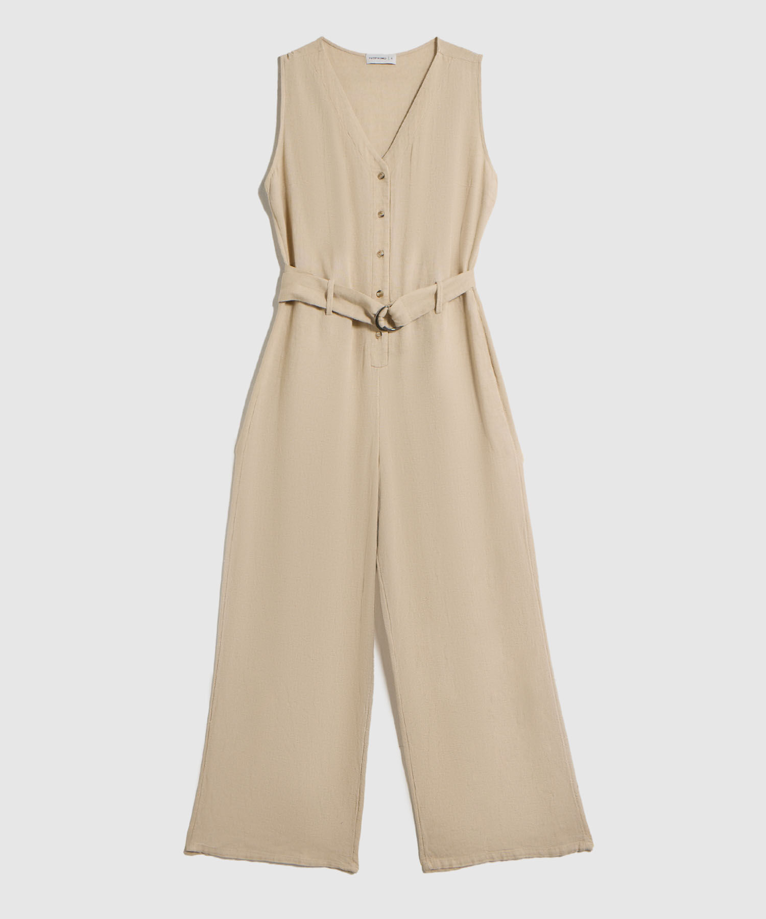 Enterizo Largo con Cintur&oacute;n y Perilla de Botones para Mujer