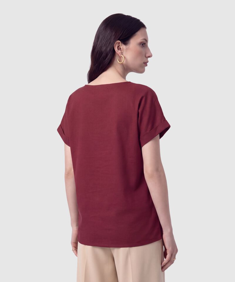 Blusa Manga Corta Dobladillo Para Mujer