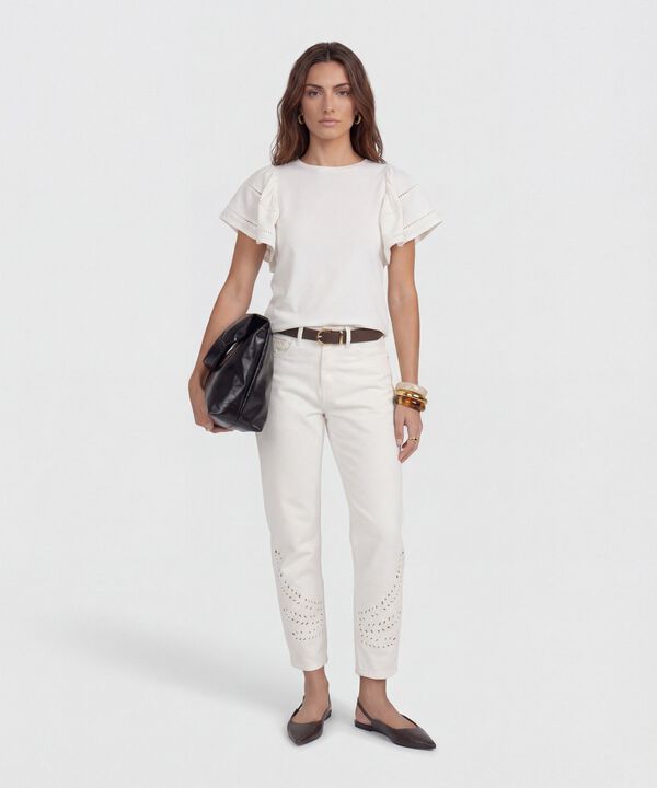 Camiseta con Mangas Mariposa para Mujer