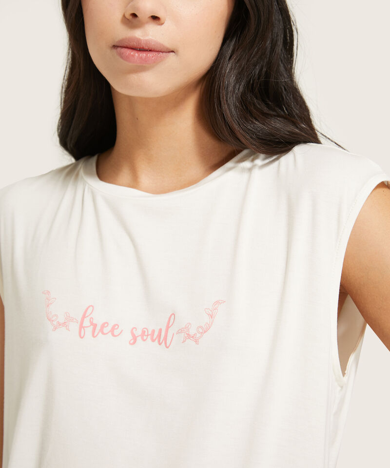 Pijama Pijama Camiseta Manga Corta Screen Pantalon Capri Estampado