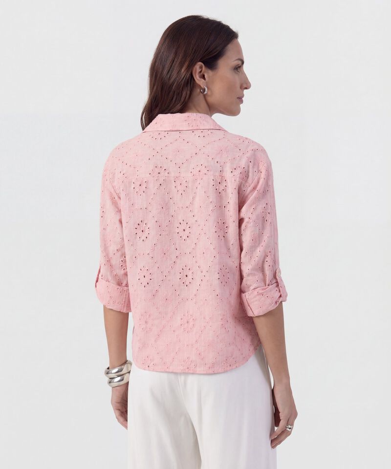 Camisa En Broderie Con Charretera Para Mujer