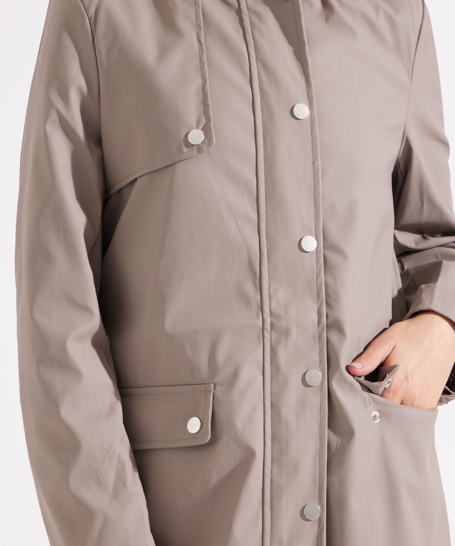 Parka con Bolsillos de Tapa