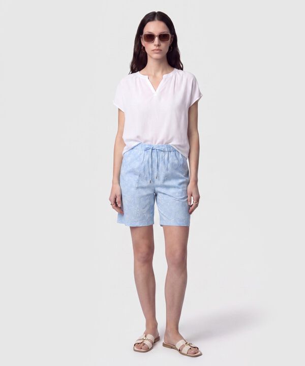 Blusa Manga Corta con Escote en V