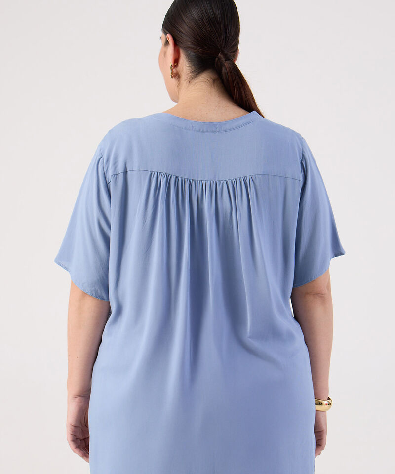 Blusa Fluida Cuello en V para Mujer Curvy