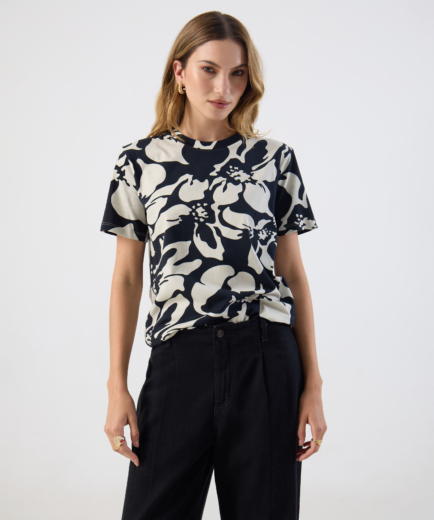 Camiseta Silueta Recta Para Mujer