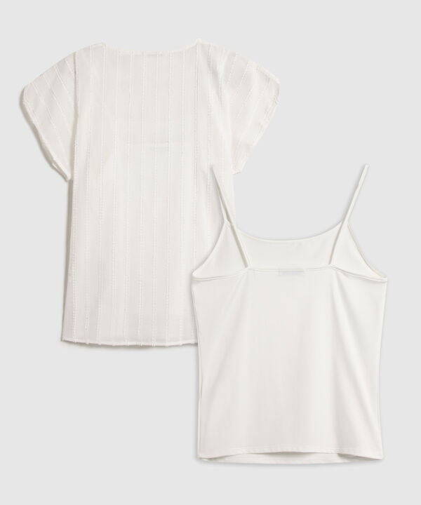 Blusa Unicolor Con Top Interno 