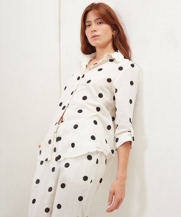 Camisa En Lino Manga Larga Con Charretera