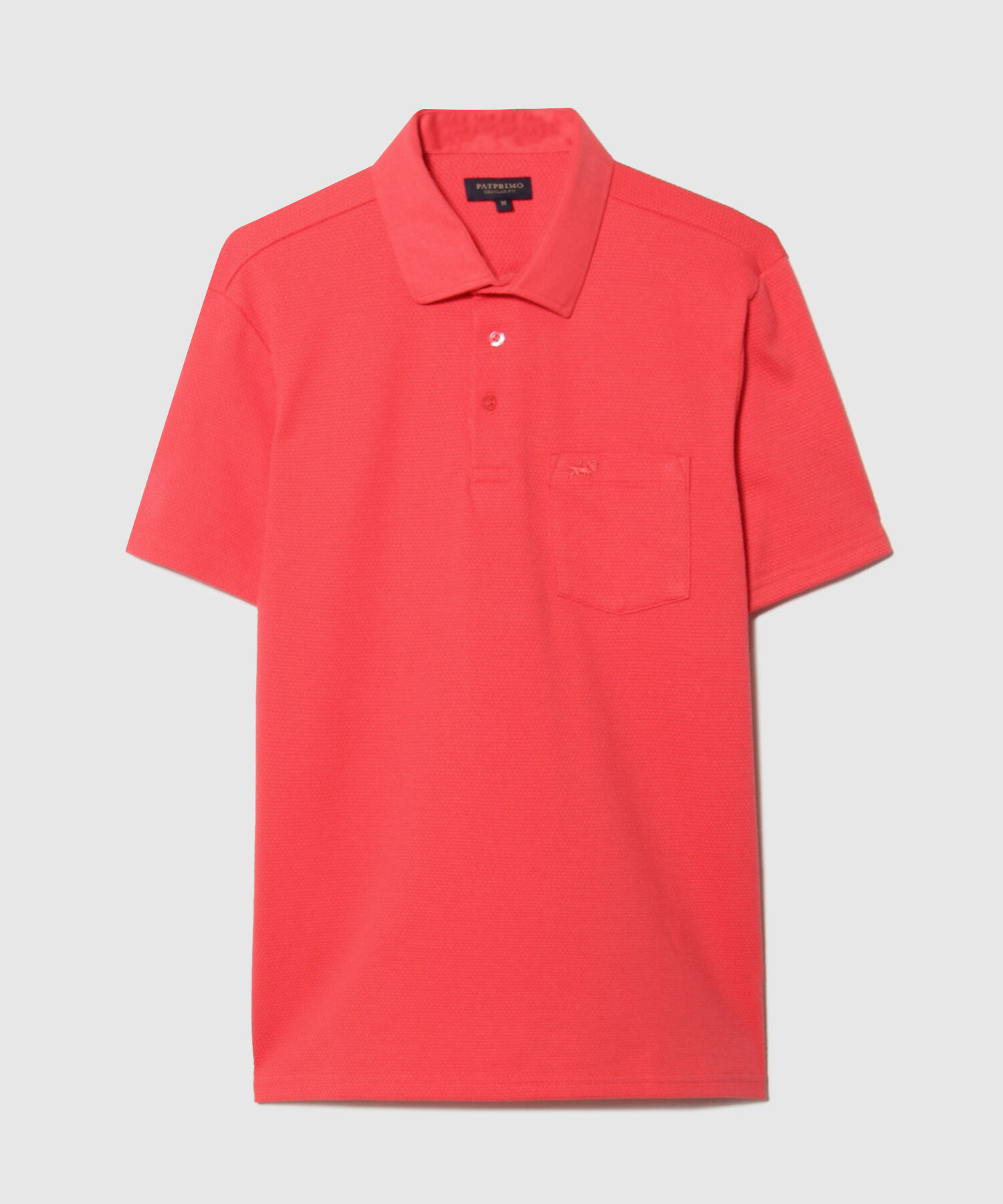Polo Unicolor Textura  Cuello Duro Con Bolsillo Y Silueta Regular Fit, Campiello Linea Moda