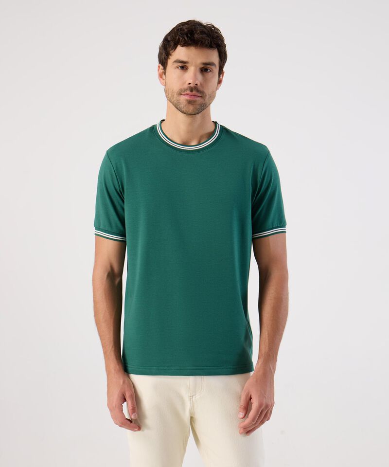 Camiseta Con Rib En Contraste Para Hombre
