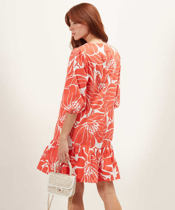 Vestido Estampado, Manga 3/4, Pu&ntilde;os Con El&aacute;stico, Escote Redondo Y Boleros, Serena image number null