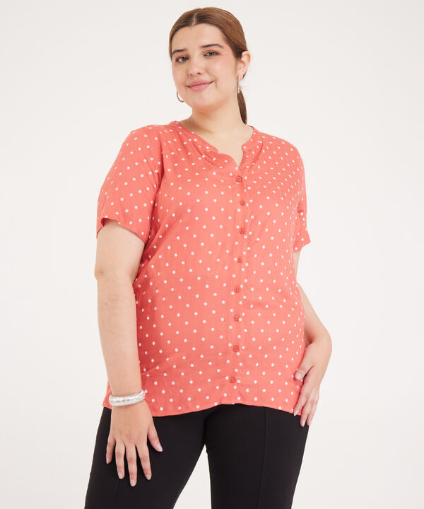 Blusa Manga Corta Con Abotonadura En Frente