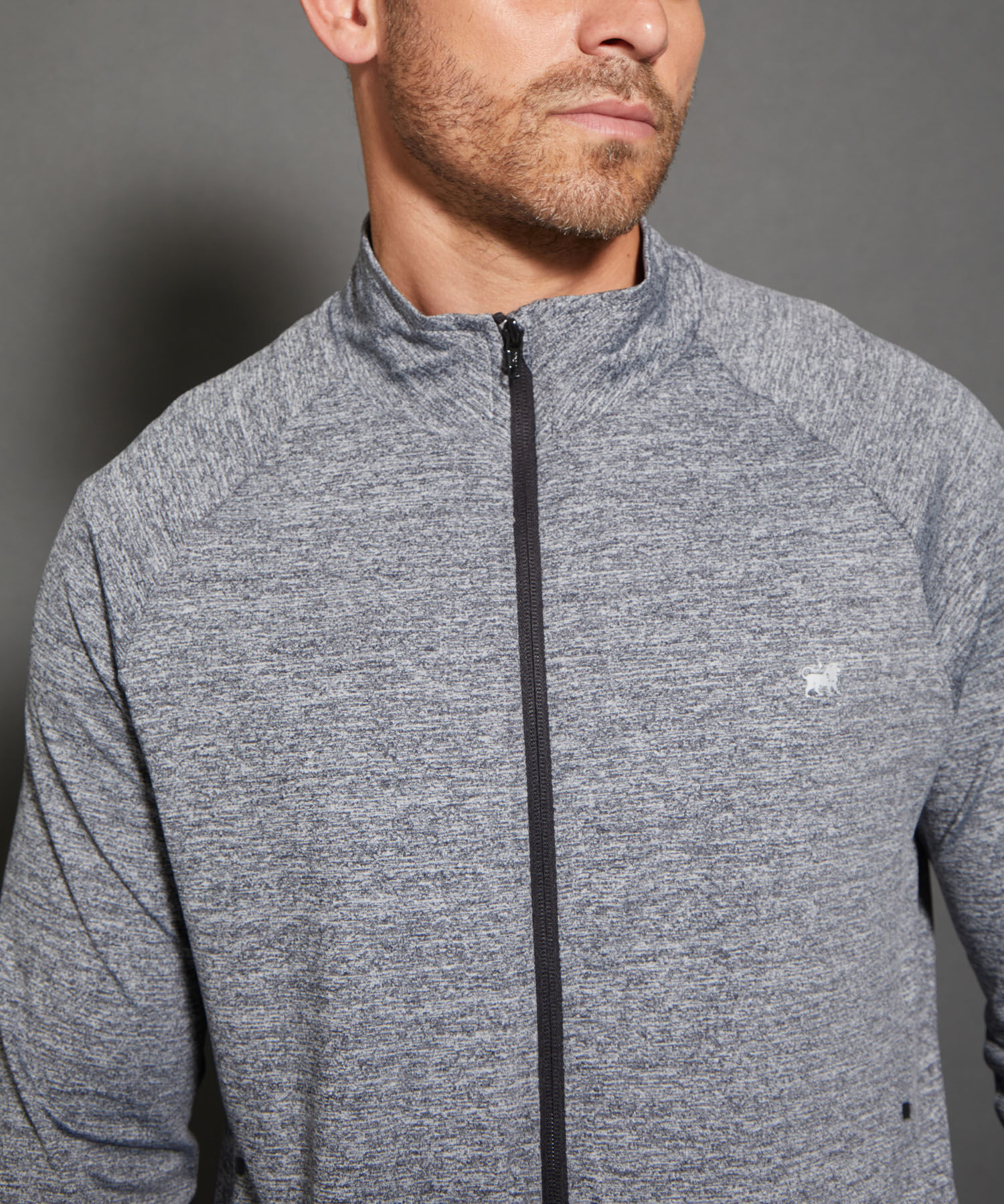 Buzo Deportivo Cuello Alto Con Cremallera Y Bolsillos Ribete