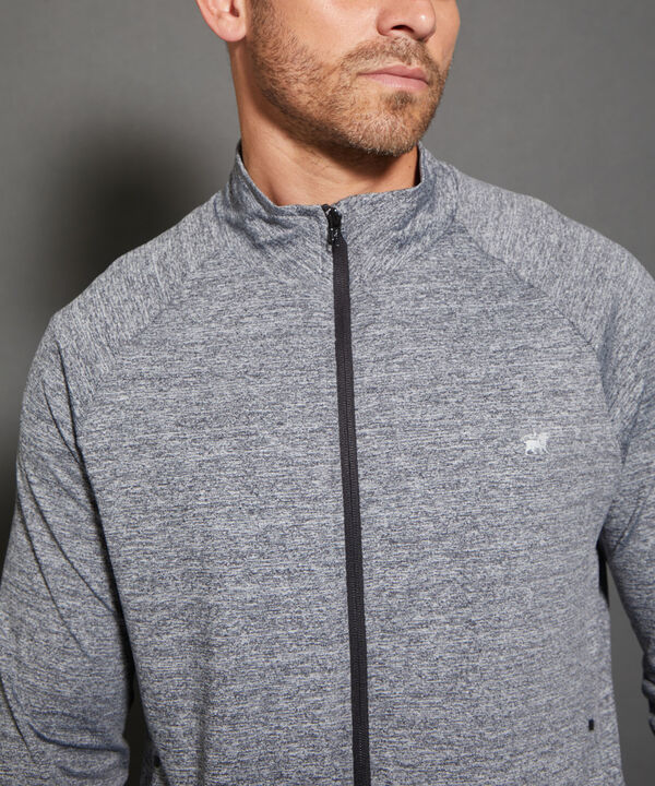 Buzo Deportivo Cuello Alto Con Cremallera Y Bolsillos Ribete