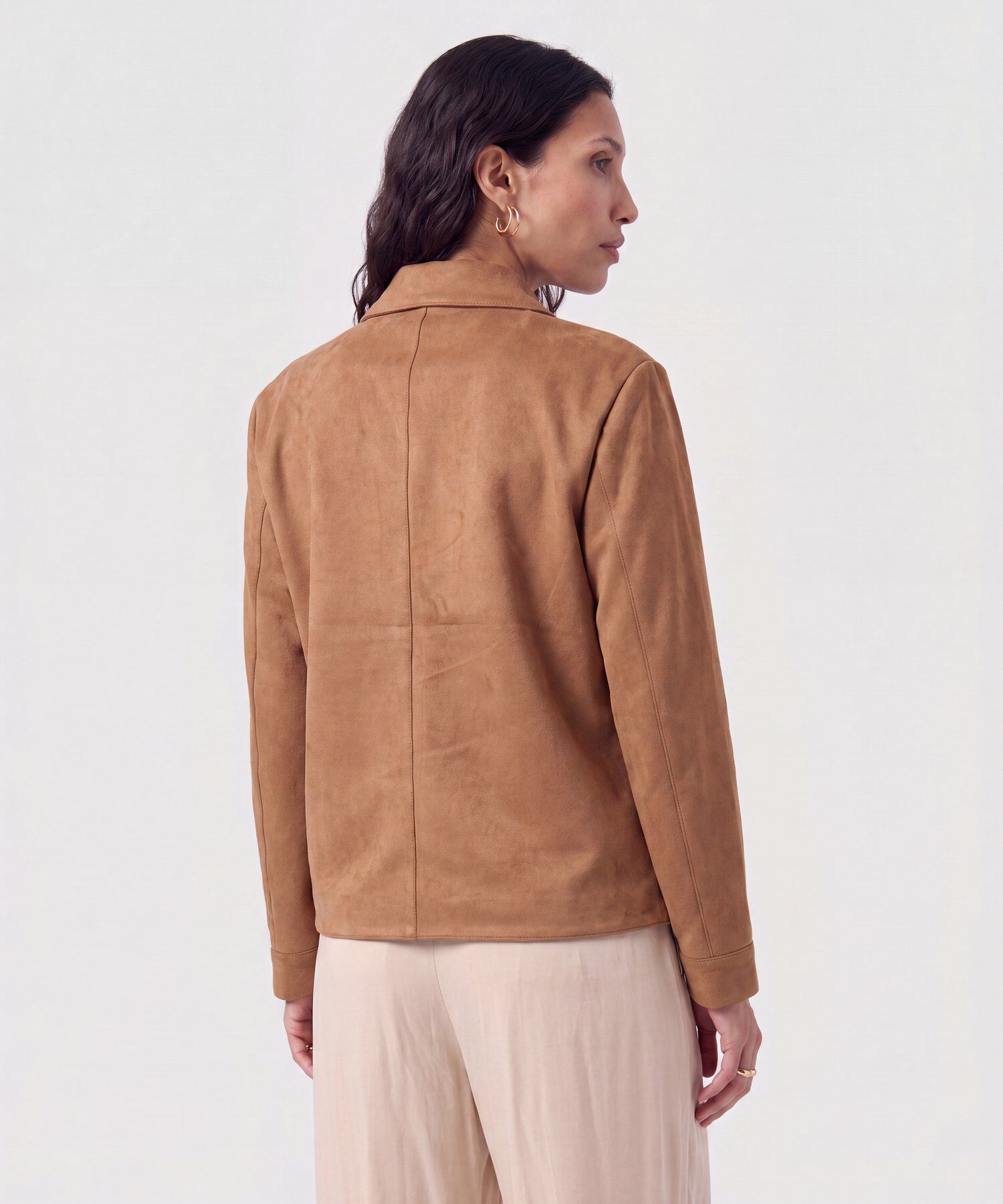 Chaqueta Corta Estilo Camisero Para Mujer