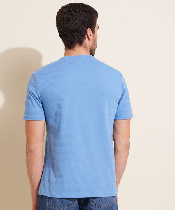 Camiseta Unicolor, Cuello Redondo Con  Bolsillo De Parche