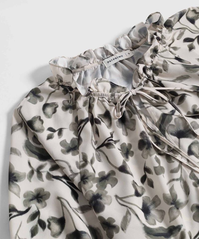 Blusa Con Estampado Y Escote En V Mujer