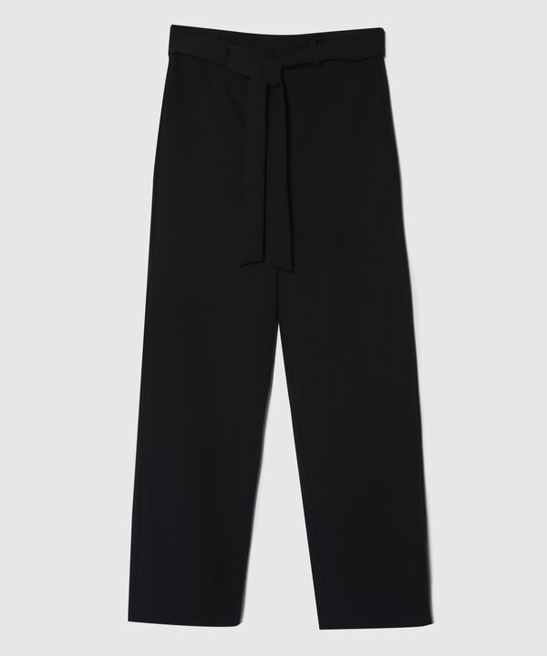 Pantalon Unicolor Con Cinturón
