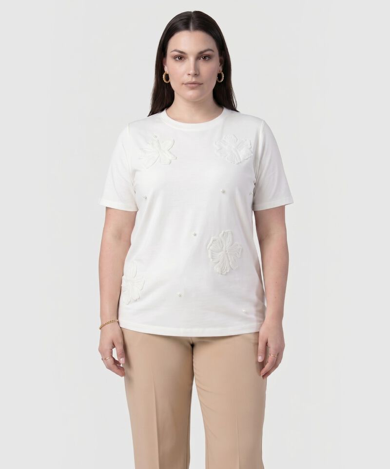 Camiseta Texturizada Cuello Redondo Mujer Curvy