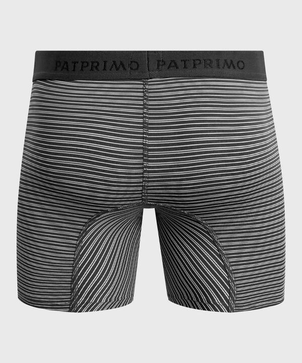 B&oacute;xer Medio Con Estampado De Rayas Horizontales Para Hombre image number null