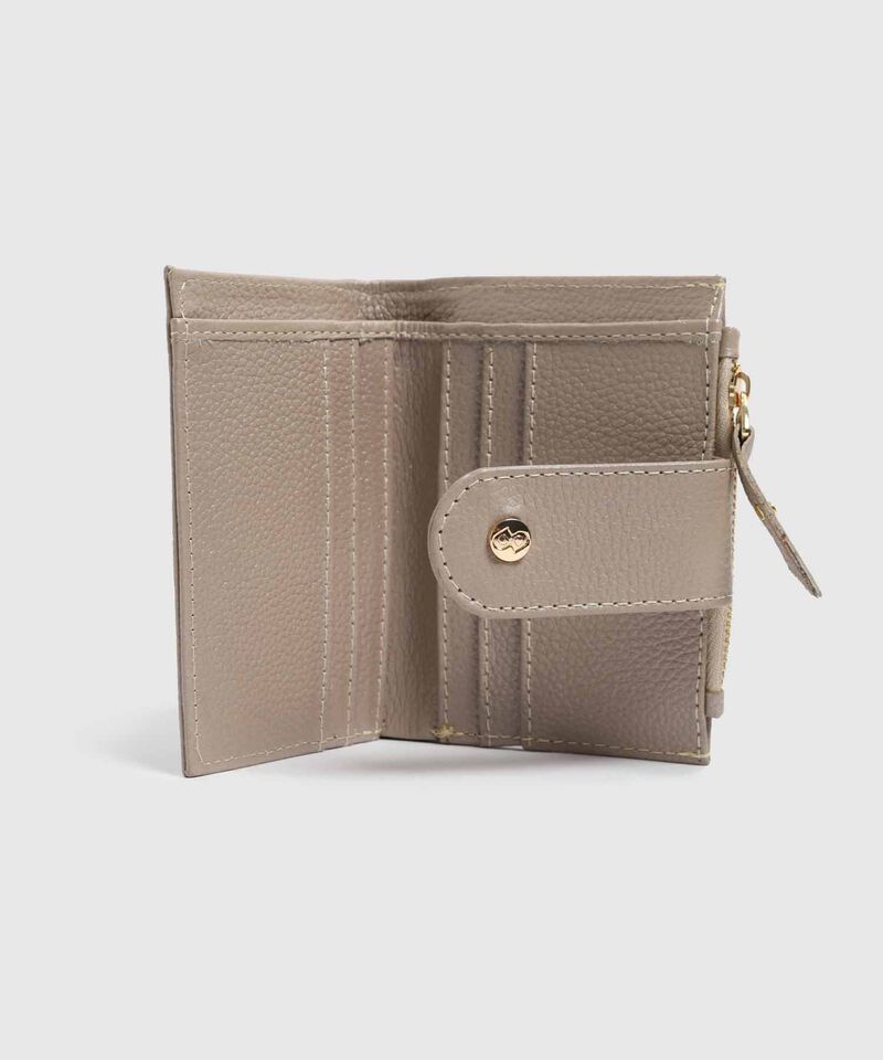 Billetera Compacta Con Broche Mujer