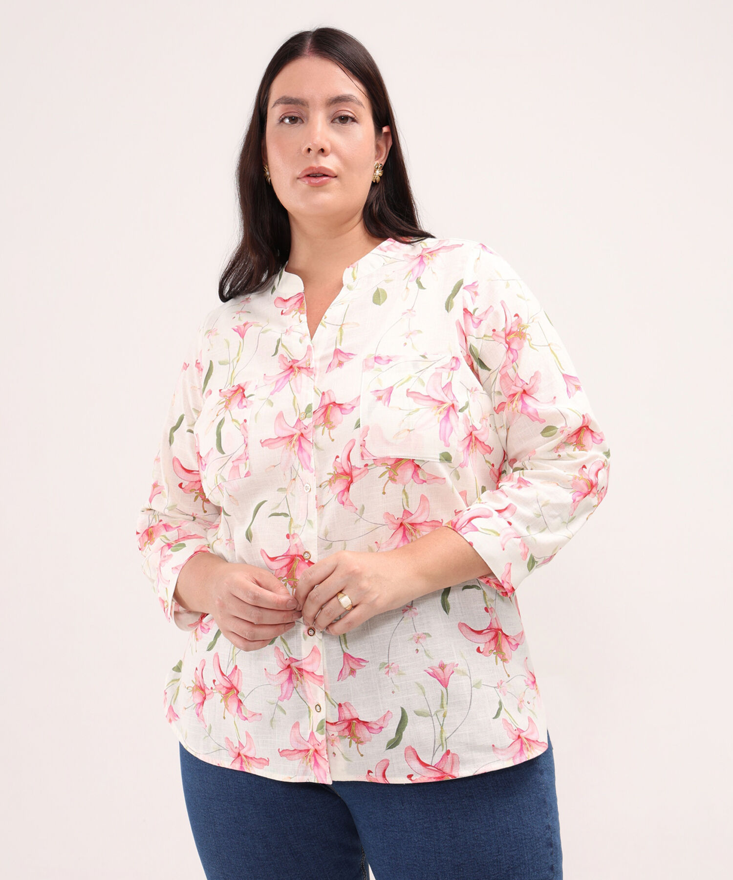 Blusa Estampada en Efecto Lino Compra ahora Patprimo