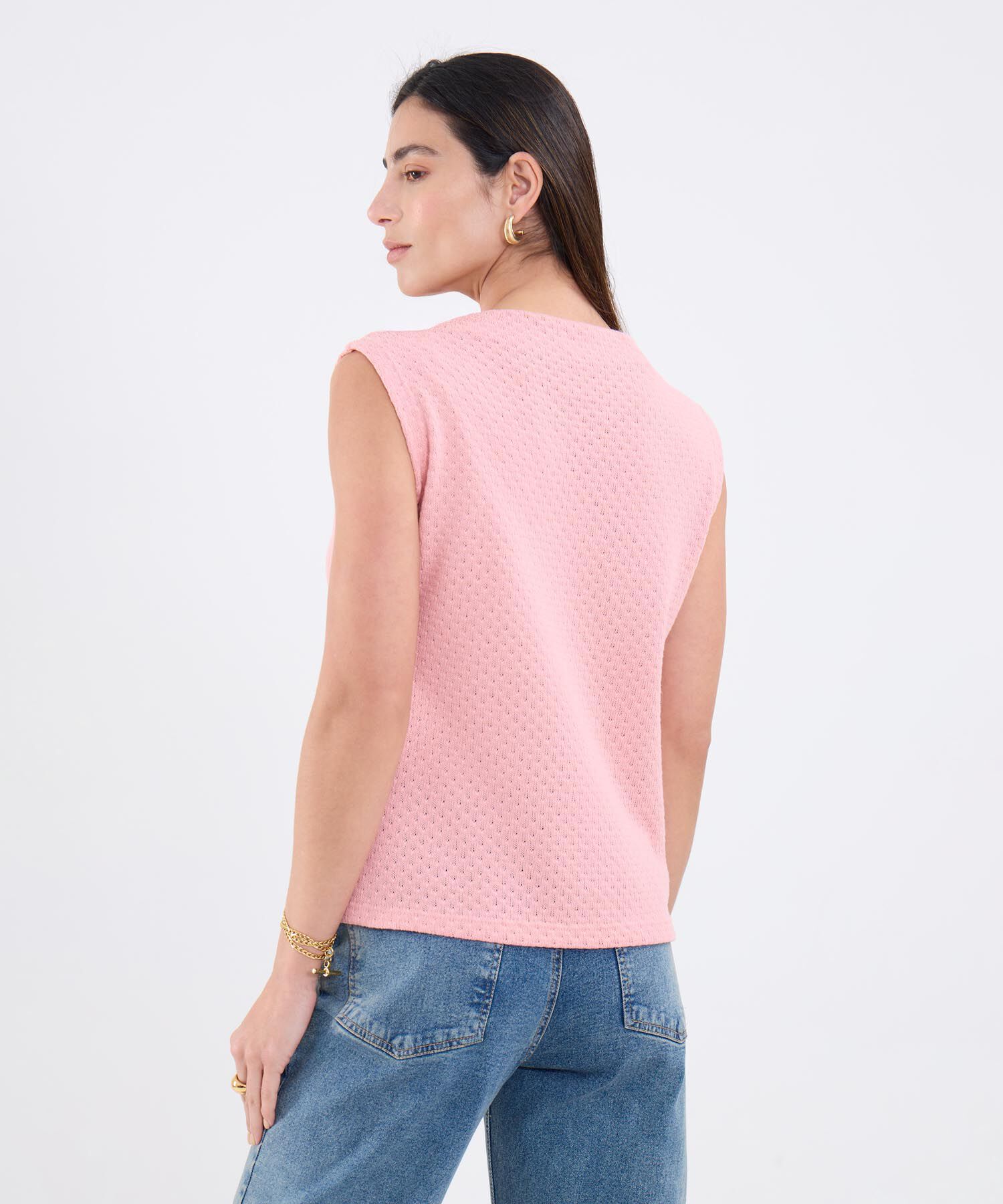 Camiseta Manga Sisa Texturizada