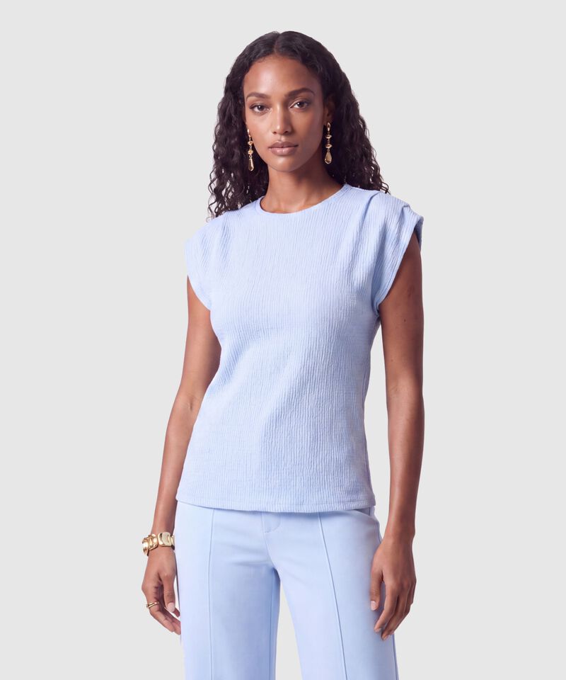 Camiseta De Textura Rib Para Mujer