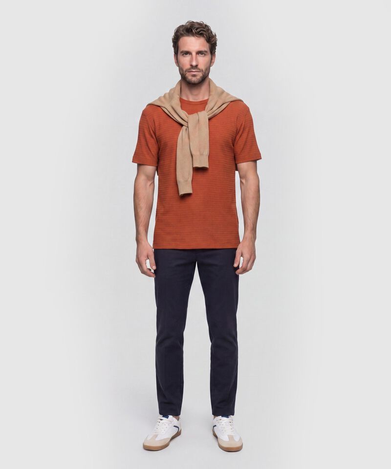 Camiseta Texturizada Cuello Redondo Hombre