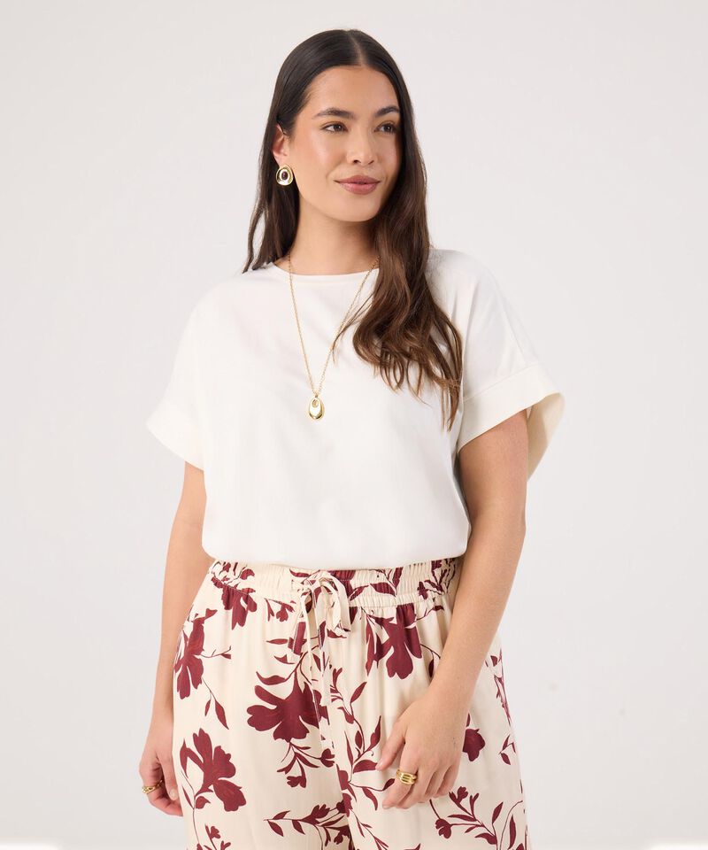 Camiseta Basica Unicolor Para Mujer Curvy