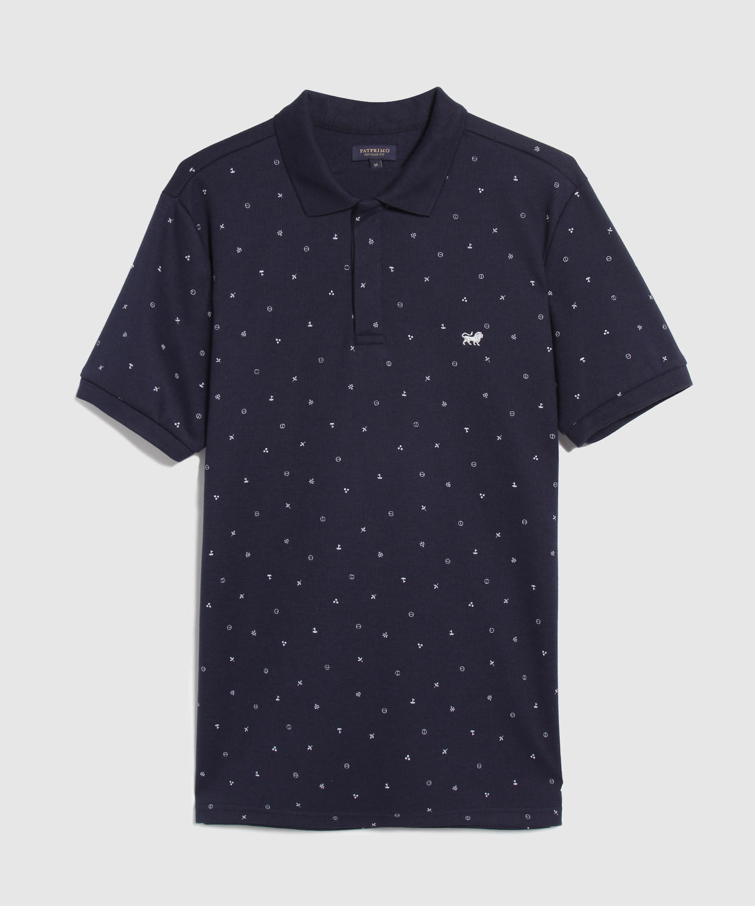 Polo Estampada, Cuello Y Puños Tejidos, Pechera Externa Con Botonadura Oculta, Silueta Regular Fit, Cítrico Marinero