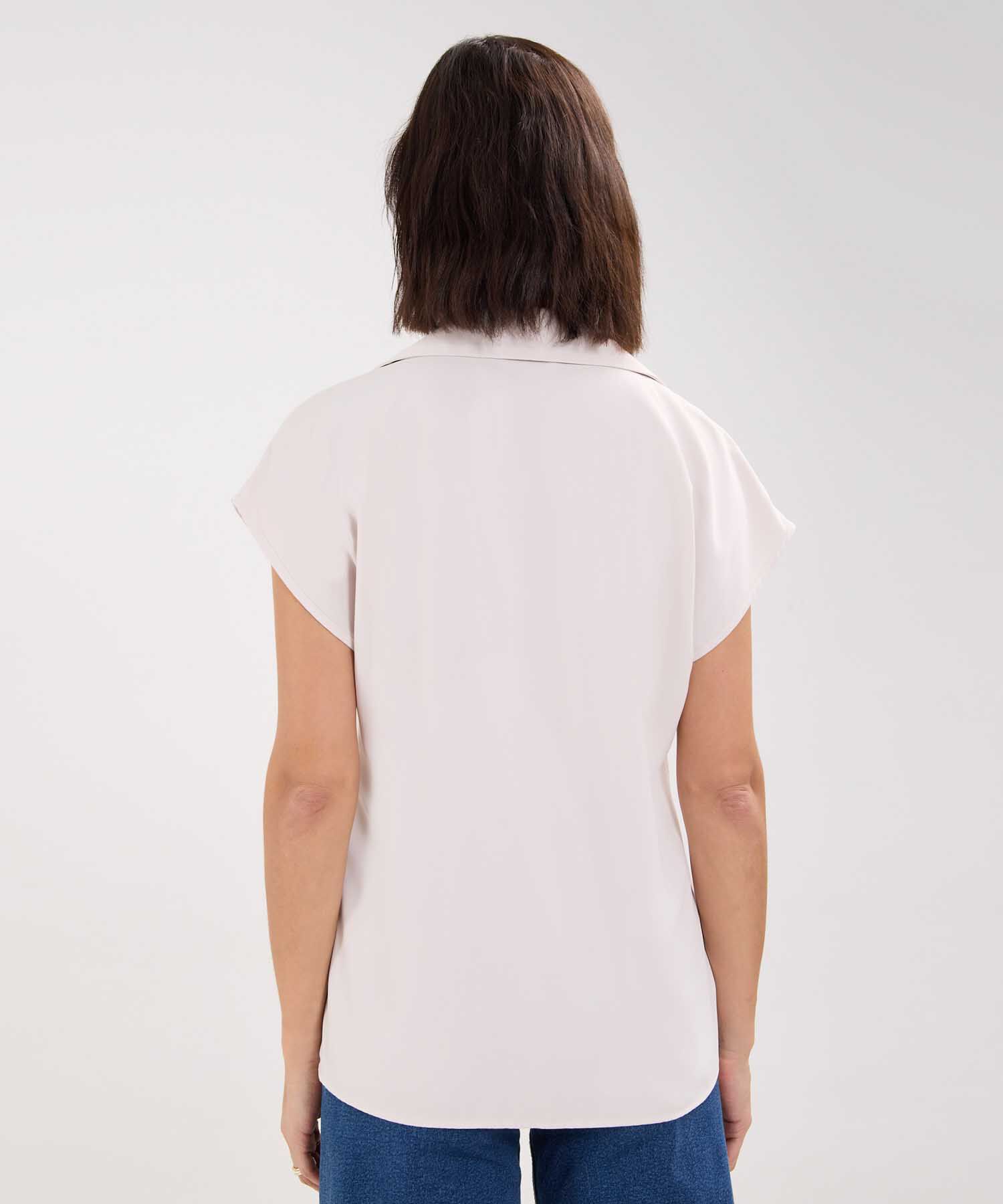 Camisa Manga Corta Corrida Unicolor