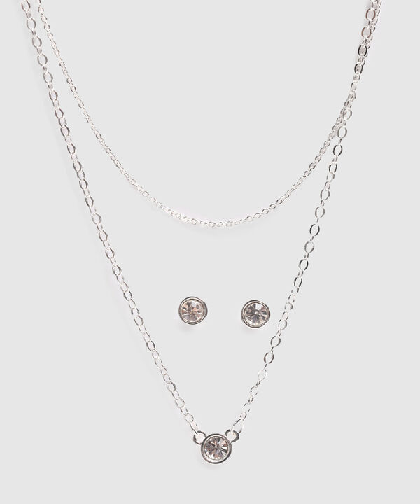 Set De Collar Doble Y Topos Con Cristales image number null