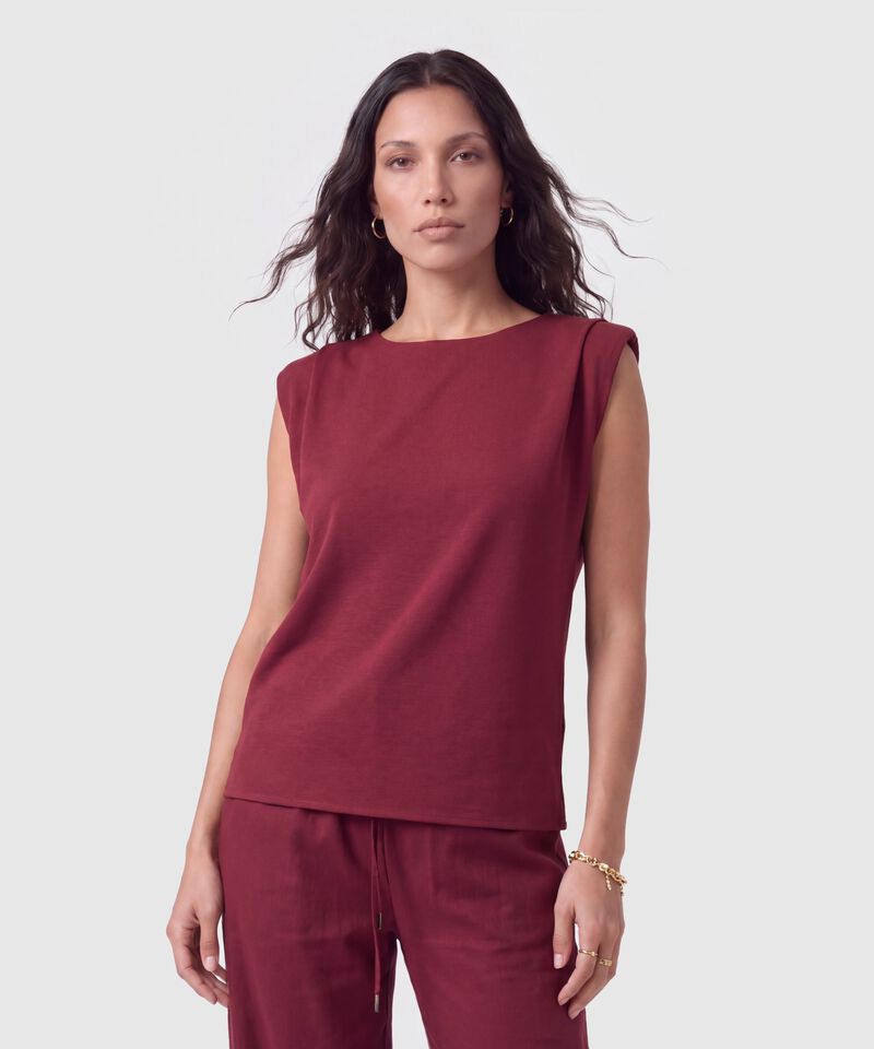 Blusa Sin Mangas Con Hombreras Para Mujer