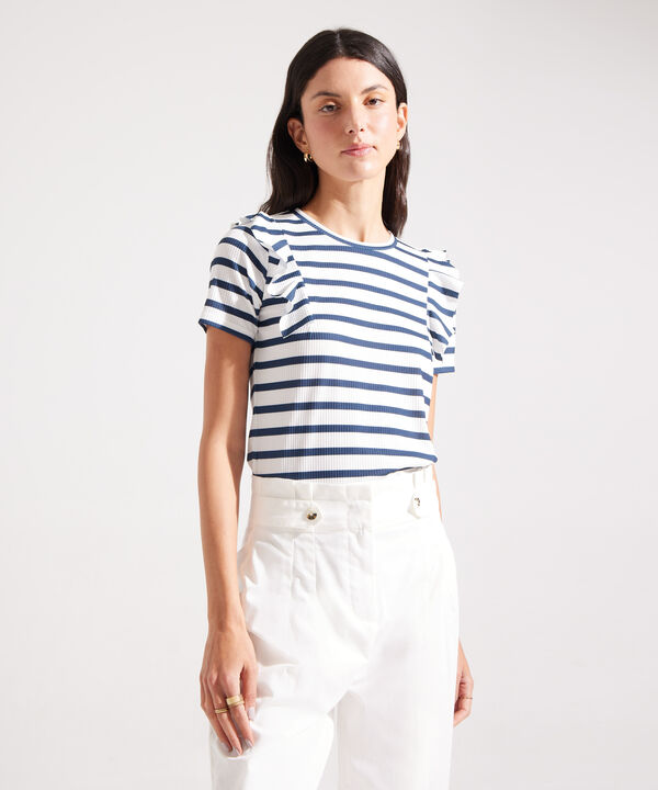 Camiseta a Rayas con Arandelas