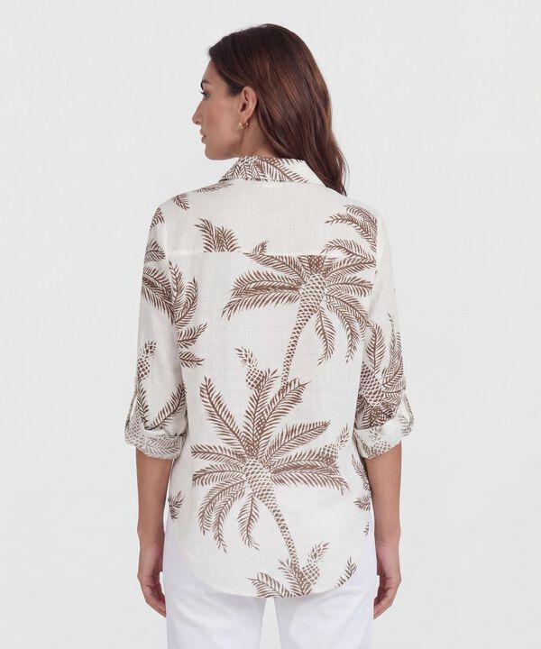 Camisa Estampada Con Charreteras Ajustables 
