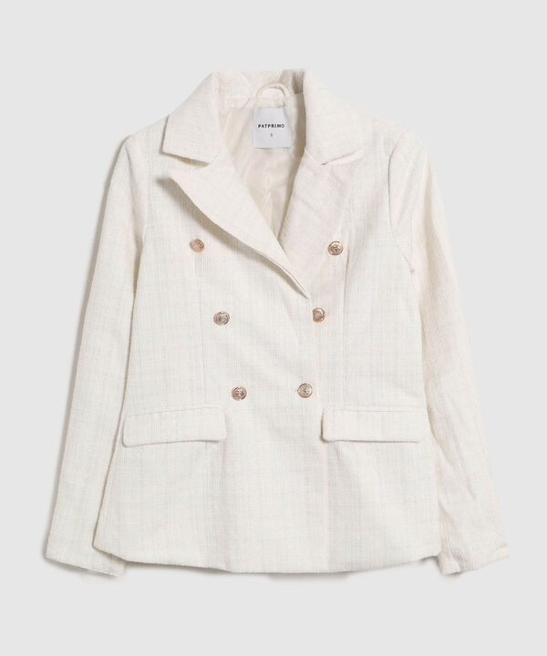 Blazer de Doble Abotonadura en Tweed para Mujer image number null