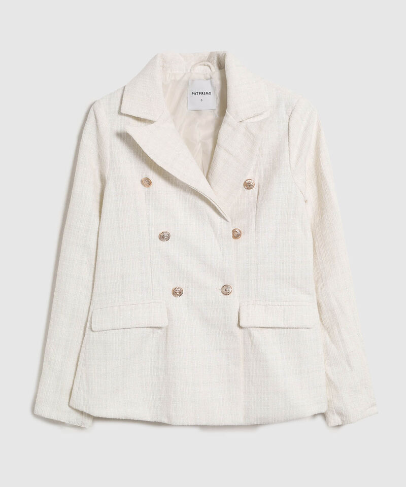 Blazer de Doble Abotonadura en Tweed para Mujer