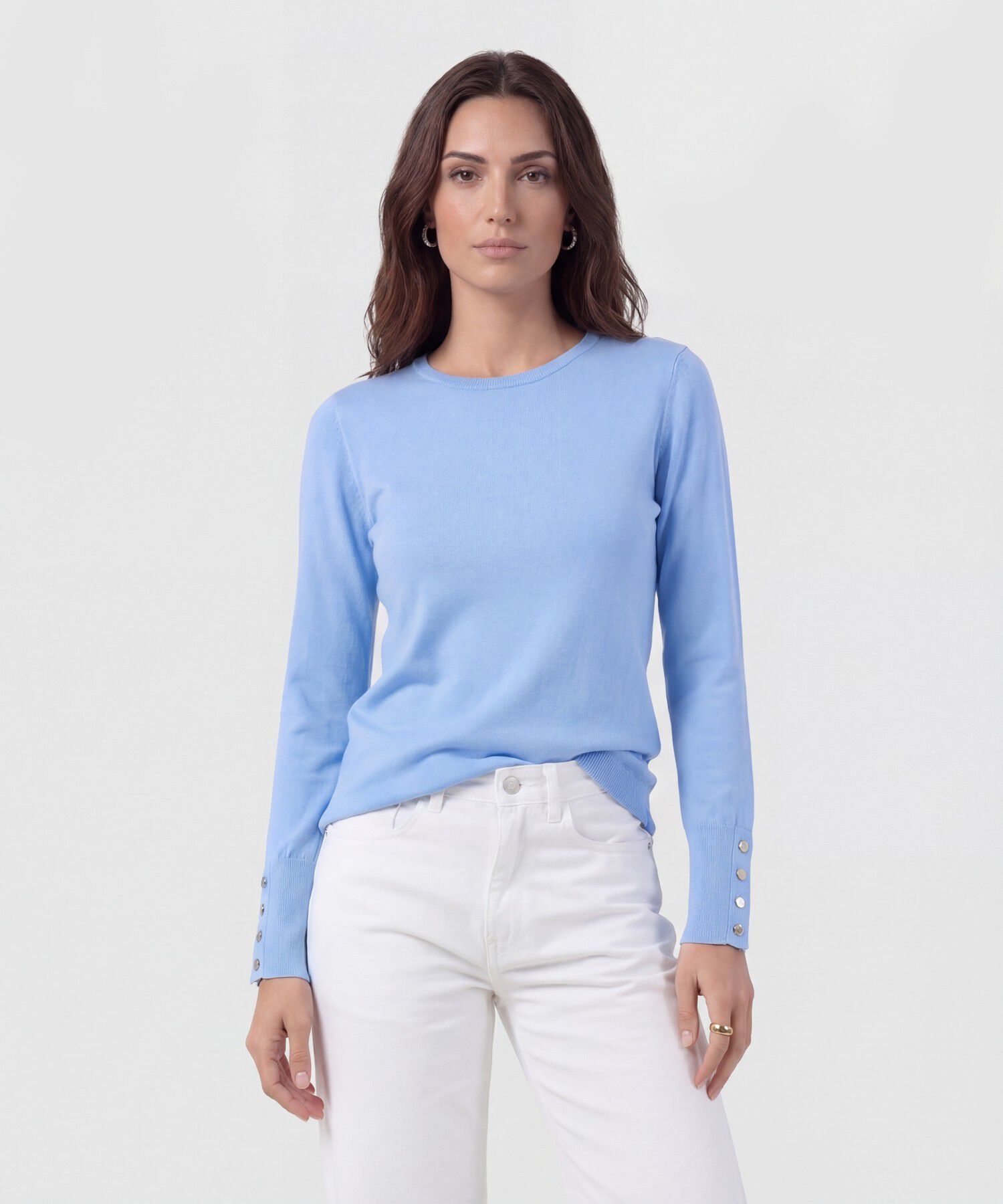 Saco De Punto Con Detalle De Botones En Pu&ntilde;o Mujer